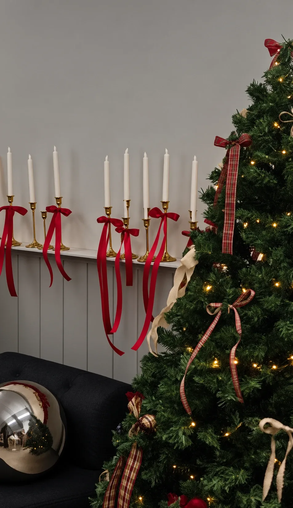 The props, rearranged into a festive set